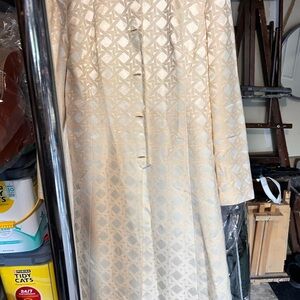 Elegant Cream Patterned Coat